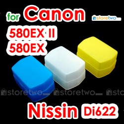 Blue Yellow White JJC Canon 580EX II Nissin Di622 Flash Diffuser