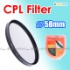 58mm CPL Circular Polarizer Filter Lens Protector Auto Focus