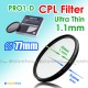 77mm Ultra Thin Pro1-D CPL Circular Polarizer Filter Lens 1.1mm Glass