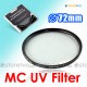 72mm MC UV Multi Coated Ultraviolet Filter Ultraviolet Protector MCUV