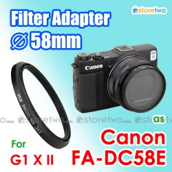 FA-DC58E - JJC Canon PowerShot G1 X II 58mm Filter Adapter Mount Ring