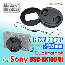 Metal Filter Lens Adapter Lens Cap 52mm Sony Cyber-shot DSC-RX100 VII Metal Filter Lens Adapter Lens Cap 52mm Sony Cyber-shot DSC-RX100 VII
