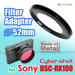 Kiwifotos Sony Metal Filter Lens Adapter 52mm Cyber-shot DSC-RX100 V