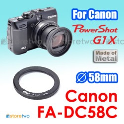 FA-DC58C - Kiwifotos Canon PowerShot G1 X 58mm Metal Filter Adapter