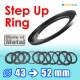 Metal Step Up 43mm to 52mm Filter Ring Adapter Mount 43-52mm