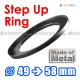 Metal Step Up 49mm to 58mm Filter Ring Adapter Mount 49-58mm
