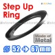Metal Step Up 52mm to 67mm Filter Ring Adapter Mount 52-67mm