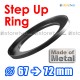 Metal Step Up 67mm to 72mm Filter Ring Adapter Mount 67-72mm