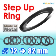 Metal Step Up 72mm to 82mm Filter Ring Adapter Mount 72-82mm