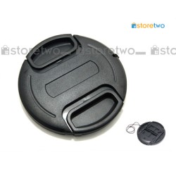 52mm Center Pinch Snap Front Lens Cover Cap with Keeper Leash