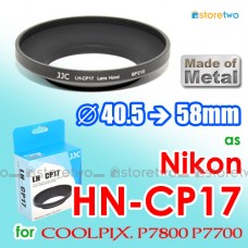HN-CP17 - JJC Nikon Metal Lens Hood Coolpix P7800 P7700 58mm Filter
