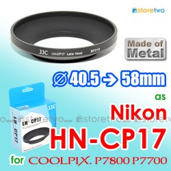 HN-CP17 - JJC Nikon Metal Lens Hood Coolpix P7800 P7700 58mm Filter HN-CP17 - JJC Nikon Metal Lens Hood Coolpix P7800 P7700 58mm Filter