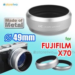 LH-X70 JJC FUJIFILM Silver Metal Lens Hood X70 49mm Filter Adapter