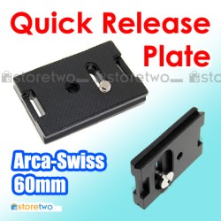 60mm Black Anodized Aluminum Quick Release Plate Arca Swiss Wimberley