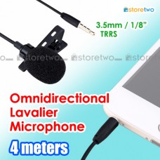 JJC Omnidirectional Lavalier Microphone 360-degree 4 Meters 3.5mm Jack
