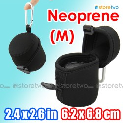 Neoprene Lens Pouch 2.4x2.6" 6.2x6.8cm Soft Case Metal Hook Velcro (M)