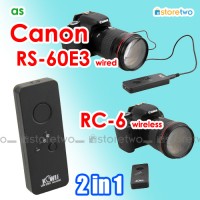 2 in 1 Canon RC-6 RS-60E3 Wireless Remote Wired Shutter EOS R 7D M6 II